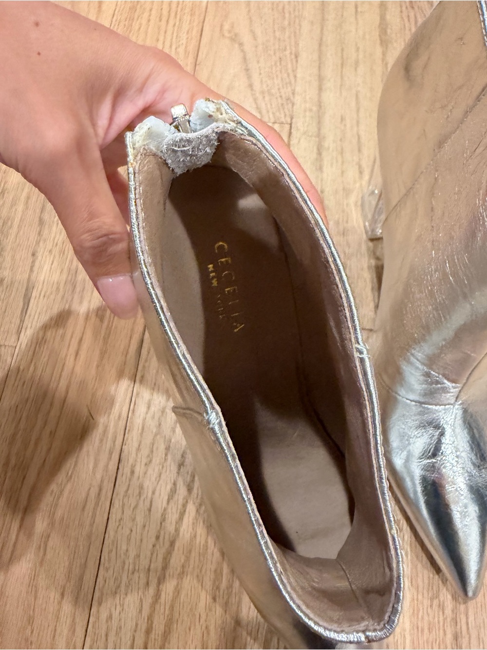 CECILIA EMMIE SILVER/CLEAR BOOTIE SZ 39 - Picture 7 of 7